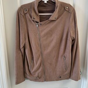 Market & Spruce Kendri Faux Suede Moto Jacket size 1X